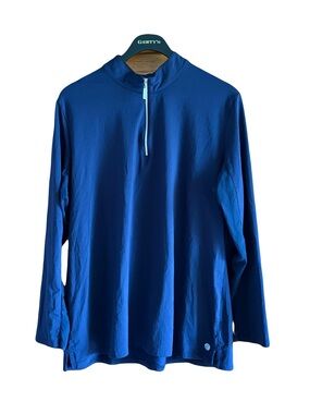 Bette & Court Blue Long Sleeve Quarter-Zip Pullover size XXL